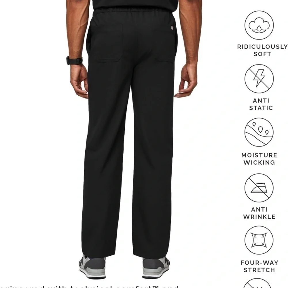 NWT FIGS Pisco Basic Scrub Pants For Men in Black